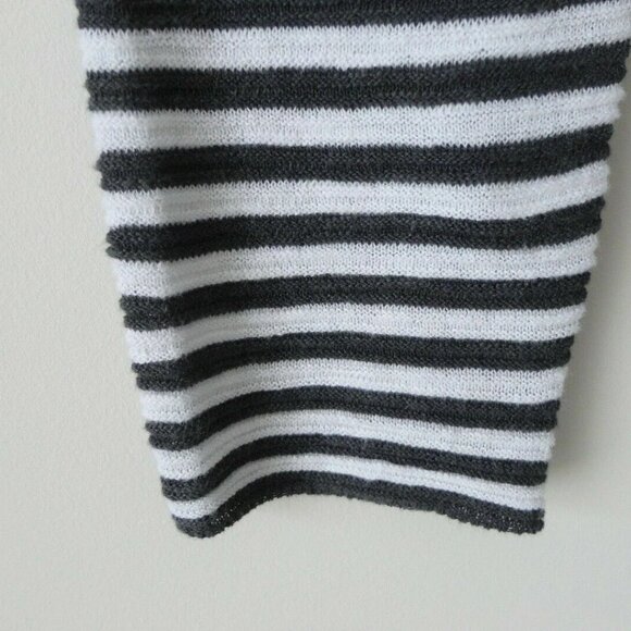 NWT EILEEN FISHER Graphite White Organic Linen Cotton Bateau Neck Top Sweater L - Picture 4 of 7